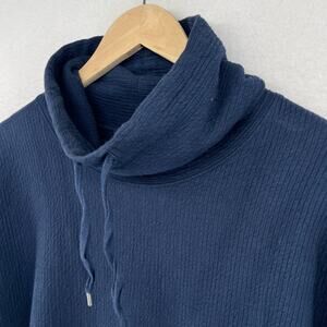 ORVIS Sweatshirt Womens XS Textured Funnel Neck Pullover Cotton Blend Blue